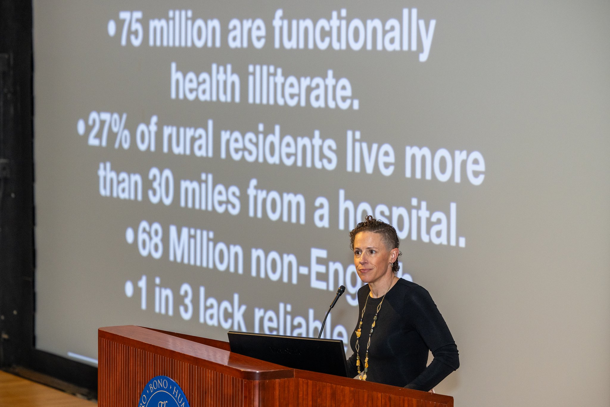 Sarah Matt at Weill Cornell Medicine podium